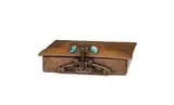Harry St. John Dixon, Rare Puzzle Box, c. 1920, Patinated copper, turquoise cabochons