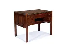 Gustav Stickley, Secretary's Desk, Oak, oil cloth, brass nails