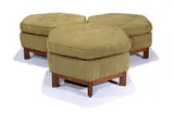 Frank Lloyd Wright, Ottomans (3), c. 1955, Mahogany, upholstery
