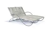 Double chaise by Walter Lamb, c. 1958, Tubular bronze with cotton yacht cord, sold Oct 2013
