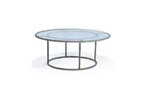 Round coffee table by Walter Lamb, c. 1950, Tubular bronze, glass, sold Oct 2013