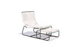 Walter Lamb, Sleigh chair and ottoman (2), c. 1950, Tubular bronze with cotton yacht cord