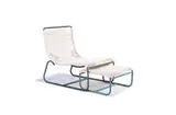 Walter Lamb, Sleigh chair and ottoman (2), c. 1950, Tubular bronze with cotton yacht cord
