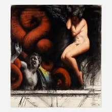 Sidney Goodman, Night Vision, 1992-99, charcoal and pastel on Mi-Tentes-Canson paper
