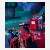 Elmar Rojas, Un Día de Mercado en Atitlán, 1992, oil and acrylic on canvas