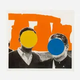 Stonehenge (with Two Persons) Orange by John Baldessari, 2005, Mixografía print on handmade paper, sold Dec 2021