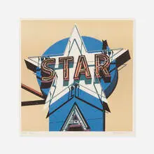 Star by Robert Cottingham, 1985, lithograph in colors, sold Dec 2021