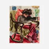 Red Grooms, Mimi Reading, 1967, watercolor on paper
