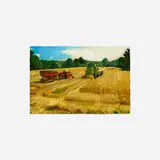 William Beckman, Field with Tractor, oil on panel