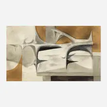 Bentley Schaad, Thorn Fragment, 1957, collage with paper, oil, graphite and ink on Masonite