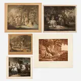 George Morland, Five works, 1788-1803, mezzotint; mezzotint in colors