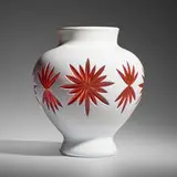 Durand, Cased Cut Glass vase with stylized flowers