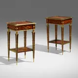 Donald Ross, Louis XVI style inlaid side tables, near pair