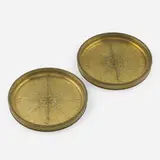 Georgian, Floor globe compasses, pair, c. 1800, engraved brass, glass
