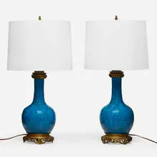 Théodore Deck, Table lamp bases, pair