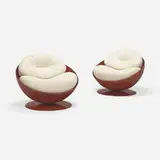 Ricardo Fasanello, Esfera lounge armchairs, pair, sculpture