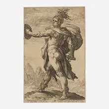 Hendrick Goltzius, Calphurnius (from the Roman Heroes series), c. 1586, engraving