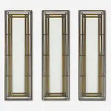Prairie School Style, Windows, set of three, leaded glass