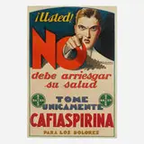 Achille Mauzan, Bayer Cafiaspirina poster, c. 1930, offset lithograph in colors