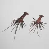 Gukei, Articulated okimonos of spiny lobster, set of two, patinated copper