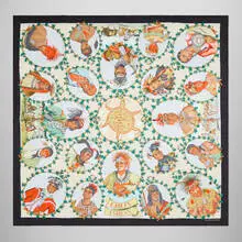 Kermit Oliver for Hermès, Chefs indiens scarf, 2014, silk