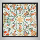Kermit Oliver for Hermès, Chefs indiens scarf, 2014, silk