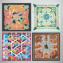 Hermès, Collection of four scarves, 1991-2017, silk
