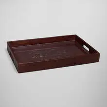 Hermès, Serving tray, c. 2014, leather, glass