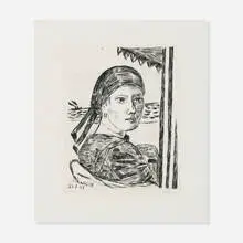 Max Beckmann, Minette, 1922, drypoint on paper