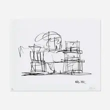 Frank Gehry, Study for New Frank Gehry House, 2004, lithograph on paper