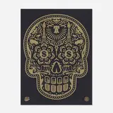 Power & Glory Day of the Dead Skull by Shepard Fairey and Ernesto Yerena, 2014, screenprint on paper, sold Sep 2015
