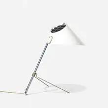 Anthony Ingolia, table lamp, 1951, steel, enameled aluminum