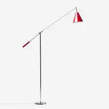 Robert Sonneman, floor lamp, model 8003, c. 1965, chrome-plated steel, enameled aluminum, enameled steel, chrome-plated brass