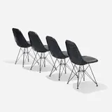 Charles and Ray Eames, DKRs, set of four, 1951, enameled steel, vinyl