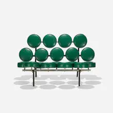 George Nelson & Associates, Marshmallow sofa, vinyl, enameled steel, chrome-plated steel, aluminum
