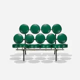 Marshmallow sofa by George Nelson & Associates, 1956 / 1960, Girard naugahyde, enameled steel, brushed chrome-plated steel, sold Sep 2015