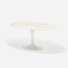 dining table, model 174M by Eero Saarinen, 1957, marble, enameled aluminum, sold Sep 2015