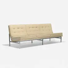 sofa, model 2551 by Florence Knoll, 1955, upholstery, chrome-plated steel, sold Sep 2015