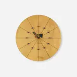 rare wall clock, model 4757C by George Nelson & Associates, 1949, birch, lacquered wood, enameled aluminum, sold Sep 2015