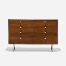 Thin Edge cabinet, model 5221 by George Nelson & Associates, 1952, rosewood, cast aluminum, sold Sep 2015
