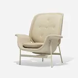 Kangaroo chair, model 5672 by George Nelson & Associates, 1955, upholstery, enameled steel, sold Sep 2015