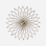 Sunflower wall clock, model 2261A by George Nelson & Associates, 1958, laminated walnut, ash, brass, enameled aluminum, sold Sep 2015