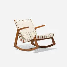 Ralph Rapson, rocking chair, 1945, stained ash, canvas webbing