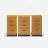 Eva Lisa Saarien Swanson, (Pipsan), set of three cabinets from the Flexible Home Arrangements series, 1939 / 1948, birch, walnut, aluminum