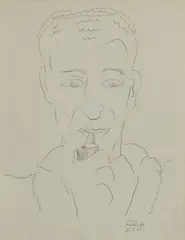 Untitled by Joan Warburton, pencil 24 x 19cm, sold Oct 2019