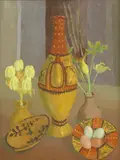 Cedric Morris, Untitled, oil on canvas 76 x 61cm The plants are a yellow crown imperial and an arum lily. .