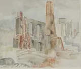 Catherine ('Catherina') Dawson Giles, Untitled, pencil and watercolour 44 x 52cm .