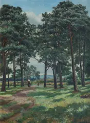 'A Woodland Road' by Hugh Allan, oil on canvas, sold Dec 2024