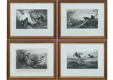 Archibald Thorburn, A set of four signed prints, to include Capercaillie; Black Grouse; Grouse in flight; and Mallard ducks, engraving