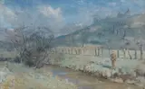 Charles Martin Hardie Rsa, Guddling for trout at Crichton Castle, Midlothian, watercolour